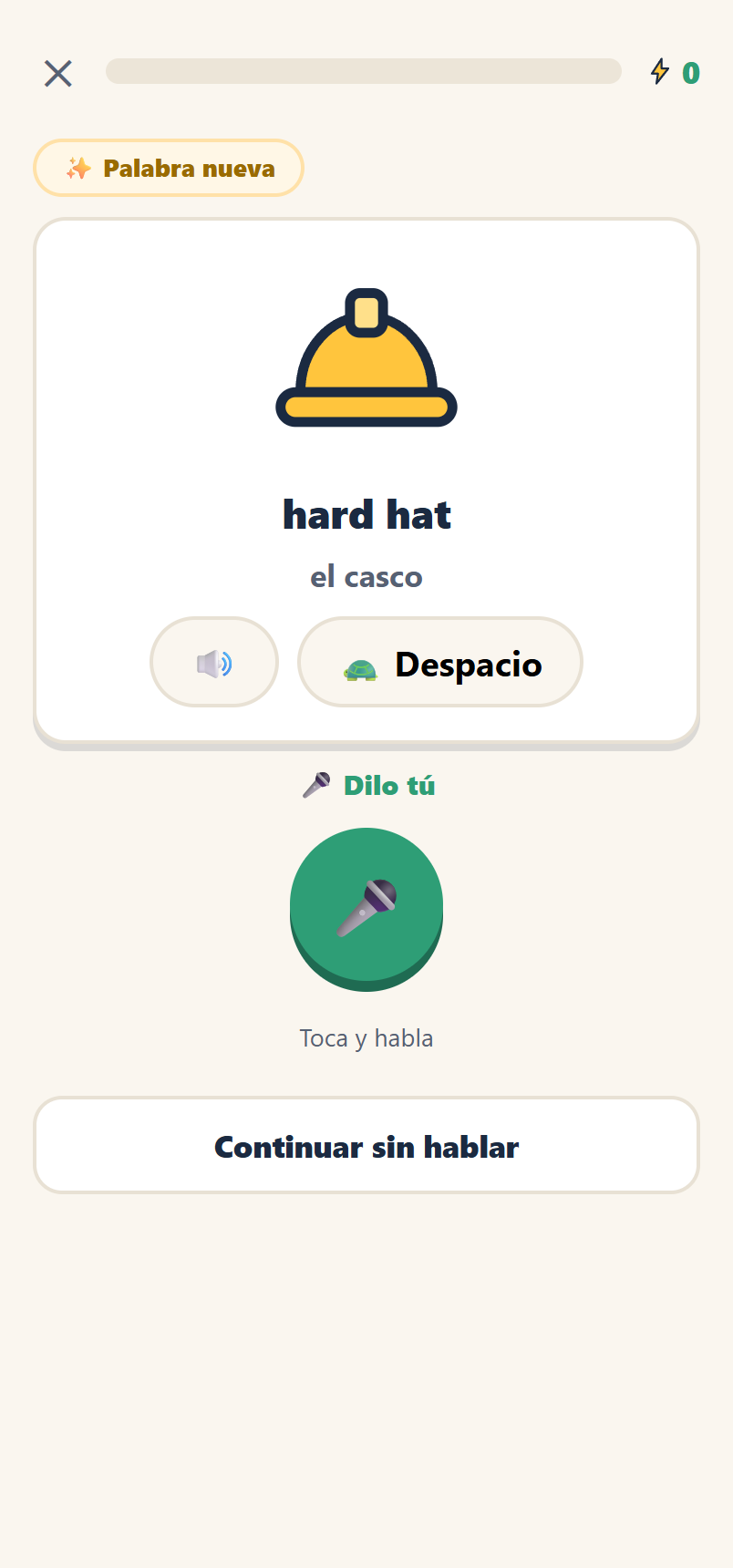Lección de vocabulario de construcción: hard hat, el casco